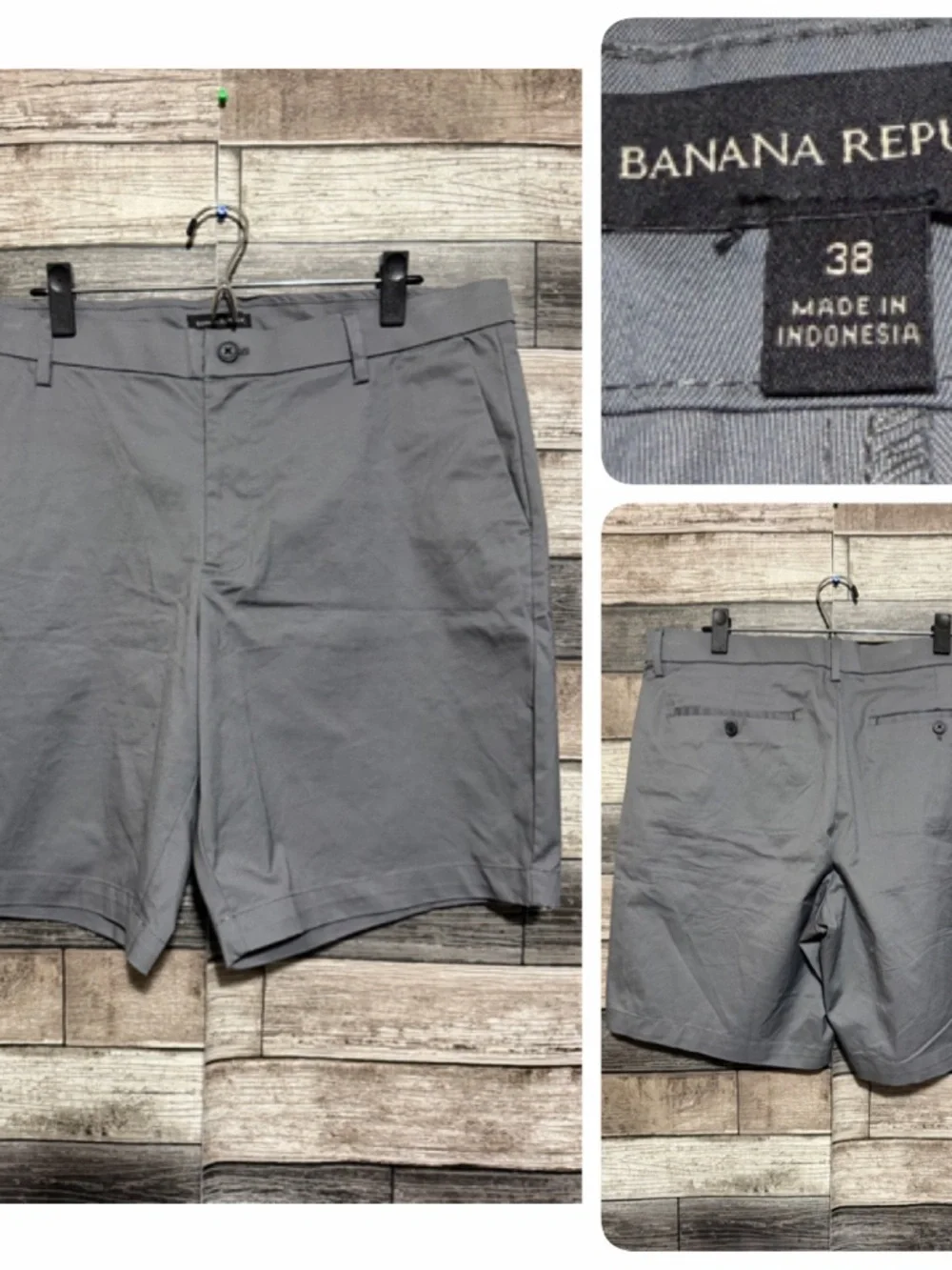 Banana Republic Chino Shorts Men’s 38 Gray (Inseam 9) Stretch